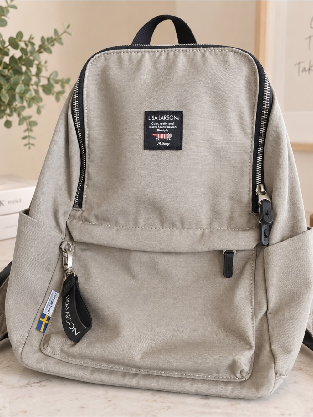 Women's Beige Casual Backpack